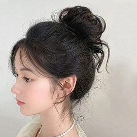 Aegyo hair wavy ponytail band partial wig LM-0712 (KYR-WFK1CMC) brown / 애교머리 웨이브 똥머리 밴드 부분가발 LM-0712 (KYR-WFK1CMC) 갈색