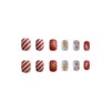24Pcs Christmas Press on Nails Short Square Fake Nails Red