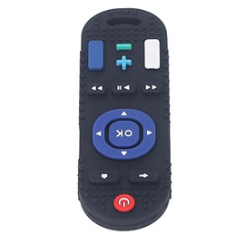 Zerodis Mordedor de bebé con Control Remoto de TV, Silicona Suave con Diferentes Texturas para Uso en Exteriores (Negro)