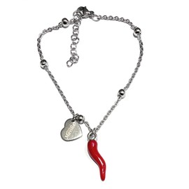 Steel Bracelet with Horn and Heart, Alloy Steel