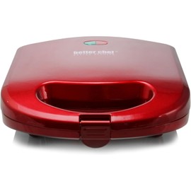 Better Chef Electric Sandwich Grill Press | 2-Sandwich | Non-Stick | Cord & Upright Storage (Red)