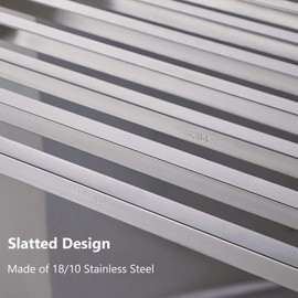 istBoom Wall Mounted Pots and Pans Rack with 16 Hooks, Stainless Steel Wall Shelf for Kitchen Bathroom Bedroom Pantry (36" by 12")