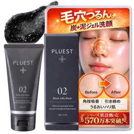 PLUEST Black Jelly Wash, 4.2 oz (120 g), Facial Cleansing Gel, Pores, Blackheads, Square Plugs, No Foaming