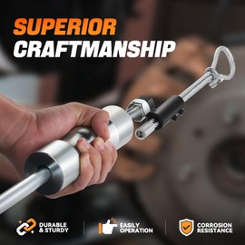 Auto Dynasty CV Axle Puller Tool Set Front Wheel Drive Axle Half Shaft Removal Tool Kit with Slide Hammer, 8 pc CV Joint Removal Tool and 63mm 48mm CV Joint Fork Adapter Cable Adapter Attachments