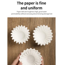 Bincoo 50 Count Disposable Basket Coffee Filter Paper,Coffee Filter Paper Bowl Shape 1-2 Cup for Home Office Pour Over, Drip Coffee Maker(Basket 1-2cups 50pcs)