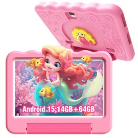 Kids Tablet 10'' Android 15 Tablet for Kids 14(6+8) GB 64GB Octa-Core CPU, Toddler Tablets with Lots of Offline Content Parental Control, Tablets for Toddlers with Case YouTube WiFi 6 2MP 5MP Camera