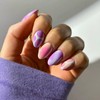 Oval False Nails - Short Colourful Smudges Press On Nails