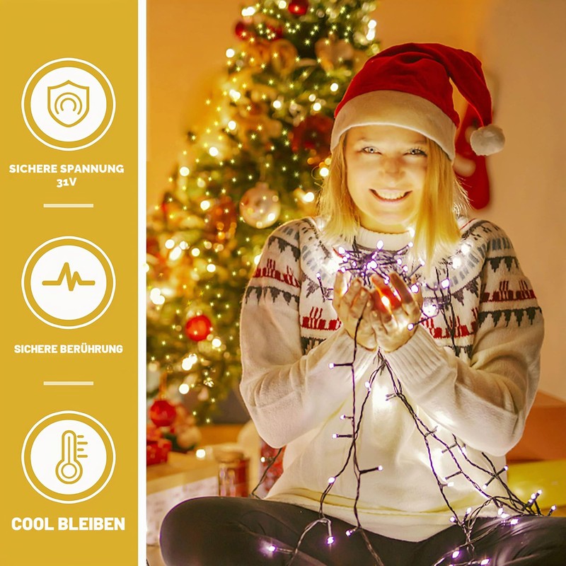 Fnwsja Fairy Lights Christmas Tree 400 LEDs Fairy Lights Remote