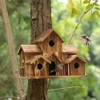 Yuemsh Wooden Bird House Hanging Bird House Hanging Wooden Bird