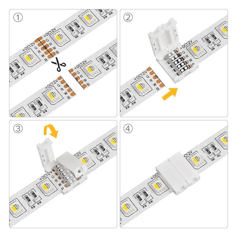 BTF-LIGHTING 5 Pin SMD 5050 RGBW Corner Connector 12mm Wide