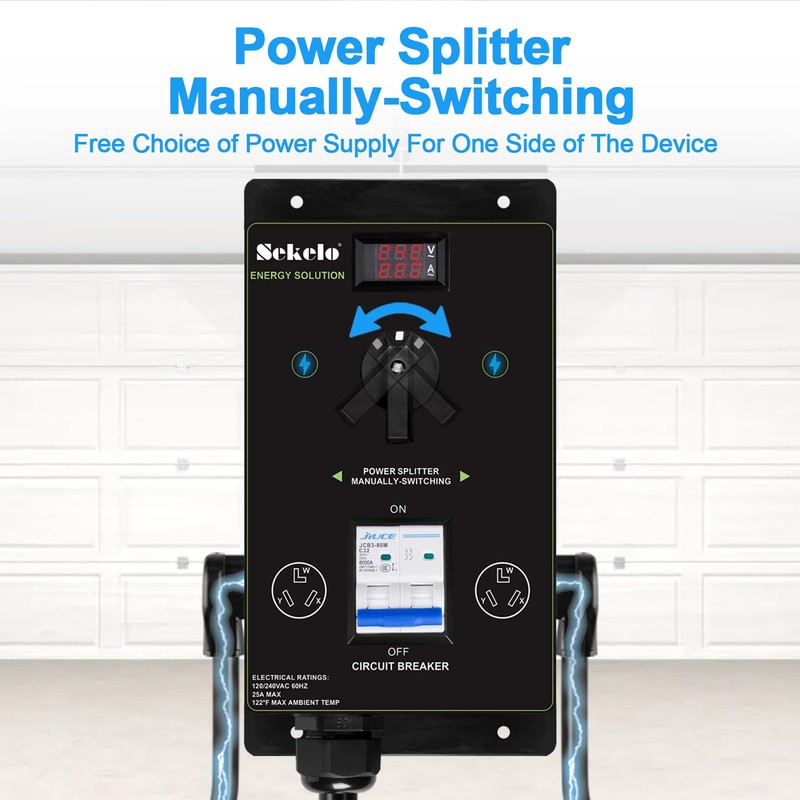 Manual EV Charging Switch for Dryer & EV, NEMA 10-30,