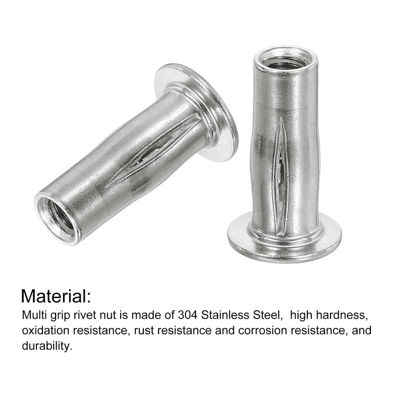 QUARKZMAN M5 Multi Grip Rivet Nuts, Pack of 10 Preformed