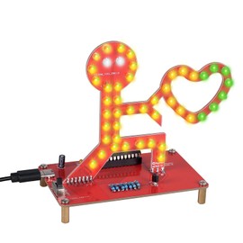 ICSTATION Soldering Project, Love Proposal LED Soldering Practice Kit Give You My Heart RGB LED Light DIY Electronic Kit for Beginners Diyers Student Education and Perfect Present for Mother's Day