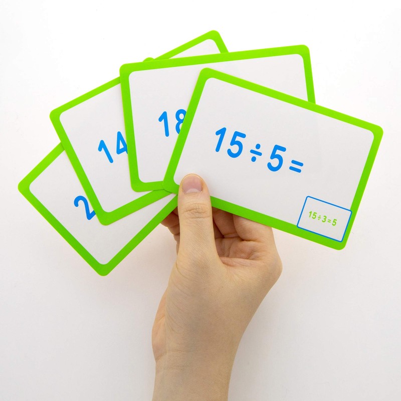 BAZIC Division Flash Cards, Numbers Elementary Math Flashcards Game at