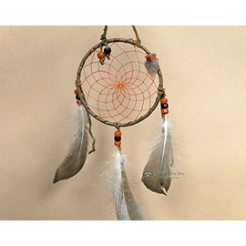 Mission Del Rey Native American Dream Catcher 4" -Red