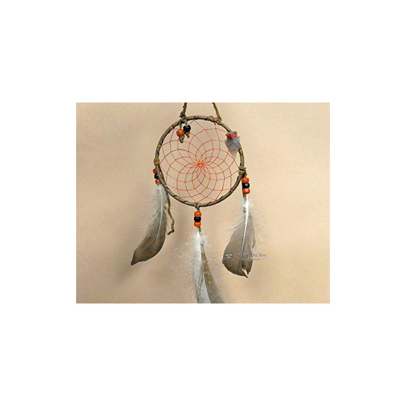 Mission Del Rey Native American Dream Catcher 4" -Red