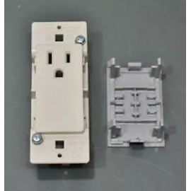pass seymour P&S Slater Self Contained Single Outlet Receptacle SC-821 15A 125V, light almond