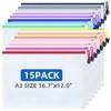 15 Pack Large Mesh Zipper Pouch Bags, 15 Colors A3