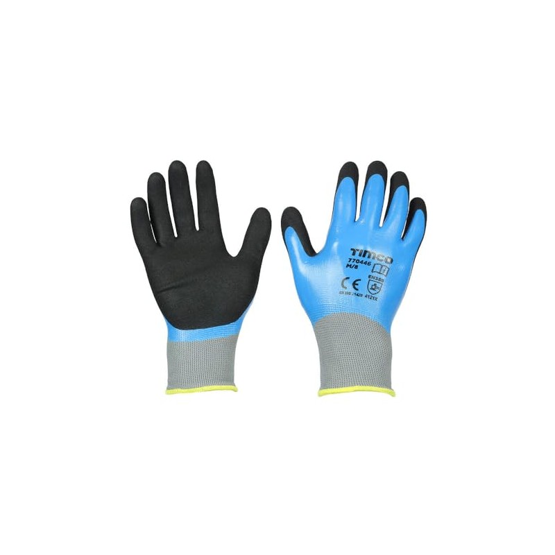 Timco - Waterproof Grip Gloves - Sandy Nitrile Foam Coated