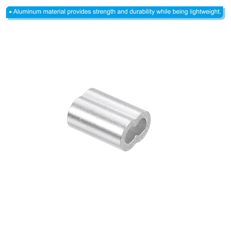 sourcing map 3/32" 2.5mm Aluminum Crimping Loop Sleeve Double Ferrule