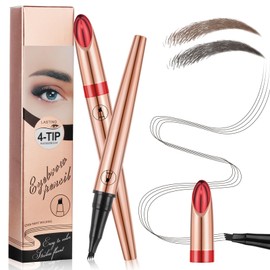 LOPHE Eyebrow Pen with 4 Fork Tip, Long-lasting Waterproof Eyebrow Pencil and 3D Microblading Eyebrow Pen Smudge Proof Brow Pen, Creates Natural Looking, Liquid Tattoo Eyebrow Pen with Fork Tip