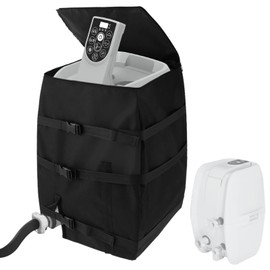 Hot Tub Spa Heater Pump Cover,16.9x14.96 x 21.2in Heavy Duty Inflatable Hot Tub Pump Cover with Zipper, Reusable Waterproof Dustproof Hot Tub Insulated Pump Cover for Square Hot Tub Spa Heater Pump