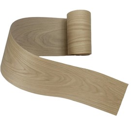 White Oak Wood Veneer Sheet,Flat Cut,8.5''x 98'',Iron On Stick Veneer Roll Without Paper,Pre-glued Hot Melt Self Adhesive Tape for Cabinet Furniture Plywood Door Speaker Renovation