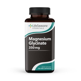 LifeSeasons Magnesium Glycinate 350mg Suplemento Alimenticio Quelato de Magnesio de Alta Biodisponibilidad 120 Cápsulas Veganas