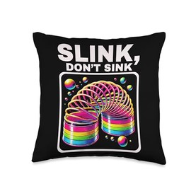 Slinky Toy Slinky Spring Retro 90s Toy Slinkies Throw Pillow