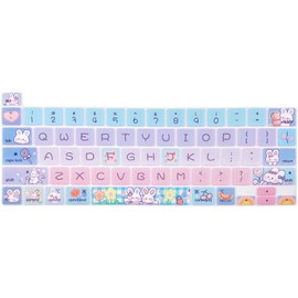 Sanfulin Silicone Keyboard Cover Skin for 2020-2023 MacBook Pro 13" M2 (Model:A2338/A2289/A2251) & 2019 2020 MacBook Pro 16 inch(Model: A2141) with Touch ID, Cute Bunny
