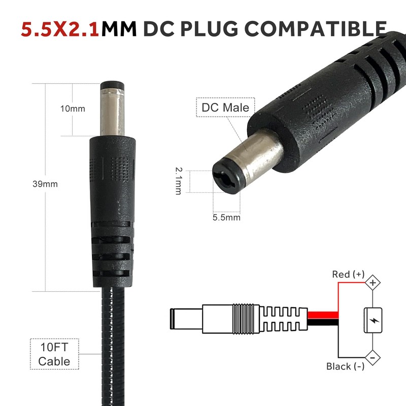 Durable Chew-Resistant Power Cable for Trail Cameras, Compatible with Stealth
