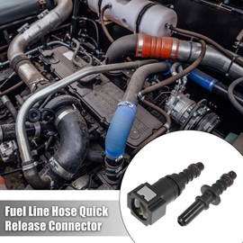 X AUTOHAUX 7.89mm SAE to 5/16 8mm Straight Fuel Line Hose Quick Release Connector Disconnect Hose Nylon 2PCS