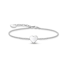 THOMAS SABO A2044-001-21-L19v Women's Heart Bracelet 925 Sterling Silver, Sterling Silver, No Gemstone