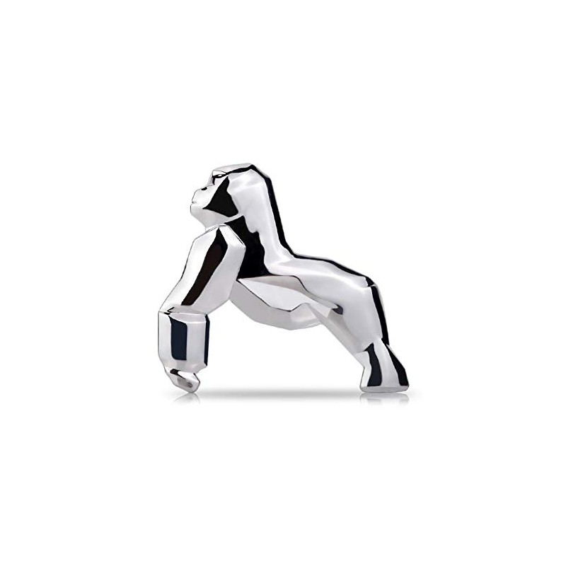 Car Sticker Emblem 3D Gorilla, Silver