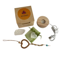 Seis Manos, Set de difusores aromaterapia, con cuarzos y selenita, Set de Bienestar para casa y Coche