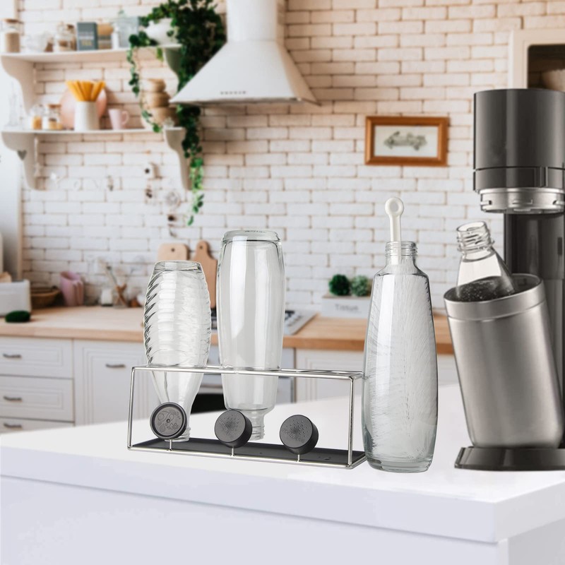 HunDun Bottle Holder for SodaStream Duo Bottles, Stainless Steel Drip
