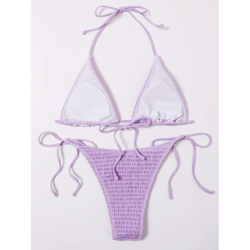 SweatyRocks Traje de baño triangular de 2 piezas para mujer,