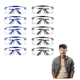 MINZHI 10Stk Schutzbrille mit Durchsichtigen,Schutzbrille,Schutzbrillen Transparent,Safety Glasses,Transparente Schutzbrillen,Schutzbrille für brillenträger,Kratzfeste Schutzbrillen,Sicherheitsbrillen