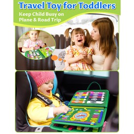 Exorany Busy Board Montessori Toys for 1 2 3 4 Year Old Boy & Girl Birthday Gifts, Busy Book for Toddlers 1-3, Sensory Educational Travel Toys, Toddler Activities for Learning Fine Motor Skills