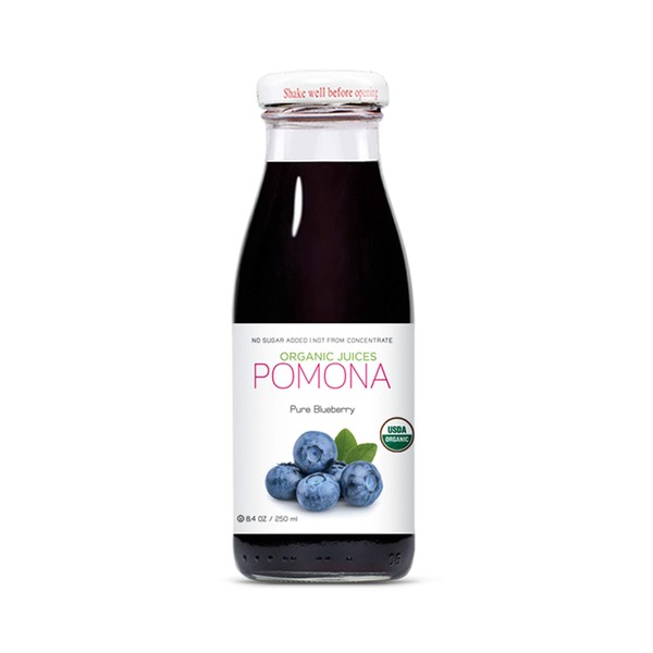 POMONA Organic Pure Blueberry Juice, Cold Pressed Organic Juice, Non-GMO,
