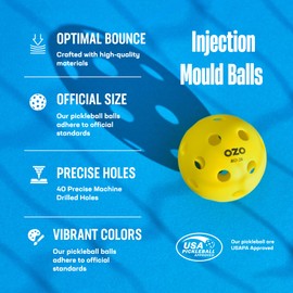 OZO Pickleball 12 Set 26 Hole Injection Injection Injection Indoor Balls