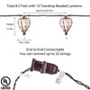 Outdoor Decorative String Lights, Beaded Copper Wire Teardrop Lantern String