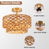 Fenluster Rattan Ceiling Light 12.6 Inch Boho Semi Flush Mount