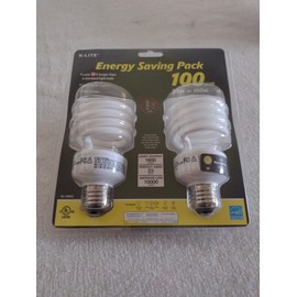 K-lite 100W Equivalent. 4 PACK  2700K Energy Saving Light Bulbs New 5 Year Life.