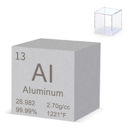 Aluminium Cube 1" 99.99% Purity High Density Metal Element Cube for Element Collection Experiment Material Heavy Small Objects Experience Creative Gift