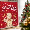 QIONG MENG Gingerbread Decor Christmas Shower Curtain Funny Gingerbread Stars