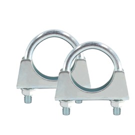 PDETVEO 2PCS 1-1/2 Inch U Bolt Muffler Exhaust, Iron Exhaust U Clamps, Saddle Type U-bolt Clamps