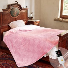 Electric Blanket Full Size 72''X84'' - Heated Blanket with Single Control Fast Heating 9 Heating Levels & 10 Hours Auto Off,ETL Certified Machine Washable (Light Pink)