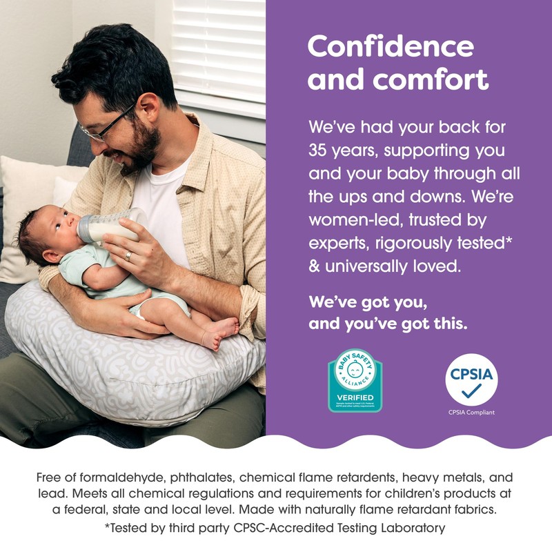 Boppy Nursing Pillow - Ergonomic Bottle & Breastfeeding Pillow with