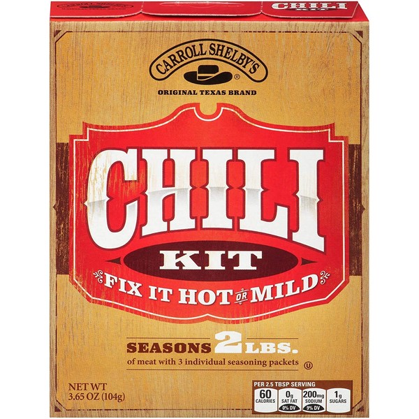 Carroll Shelby's Original Texas Chili Mix Kit, 3.65 Ounce Box